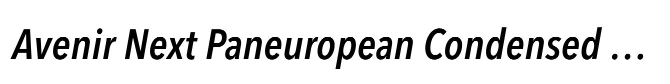 Avenir Next Paneuropean Condensed Demi Italic